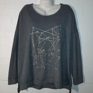 Old Navy Women's Oversized Sweatshirt Size XL "Look Up And Get Lost" Gold Gray